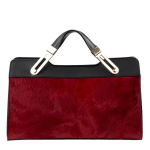 Geanta piele negru cu marsala GF408