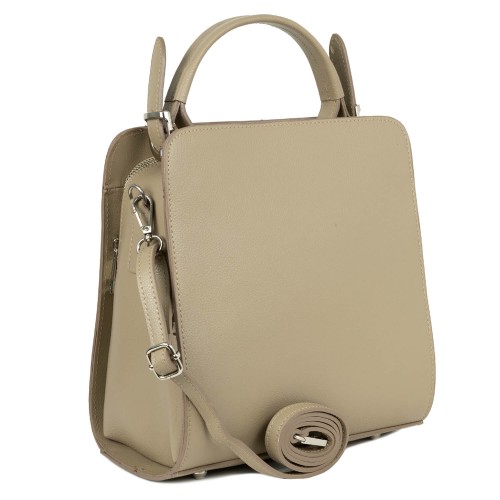 Geanta piele taupe deschis GF417