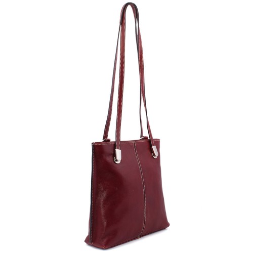 Geanta piele bordeaux GF424