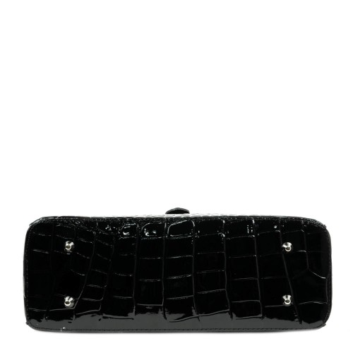 Geanta piele lacuita neagra GF427