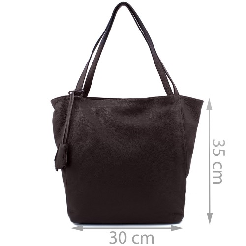 Geanta piele maro inchis GF434