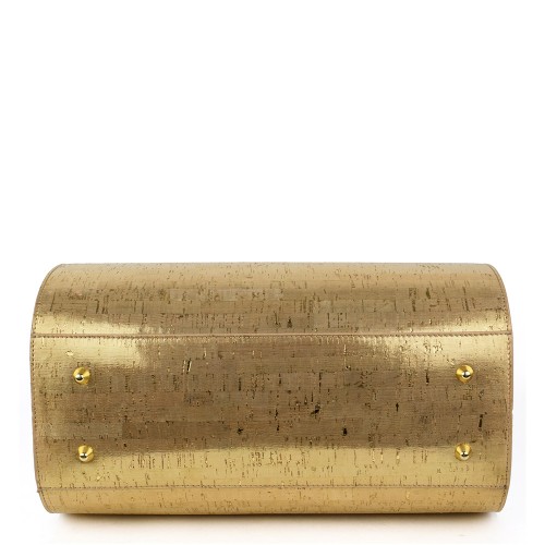 Geanta piele auriu/ alb GF436