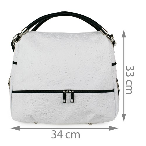 Geanta piele alba GF487