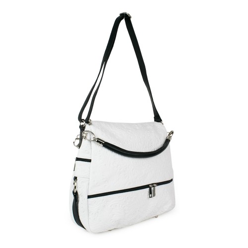 Geanta piele alba GF487