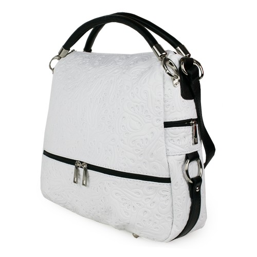 Geanta piele alba GF487