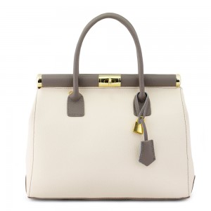 Geanta piele bej/ taupe GF494
