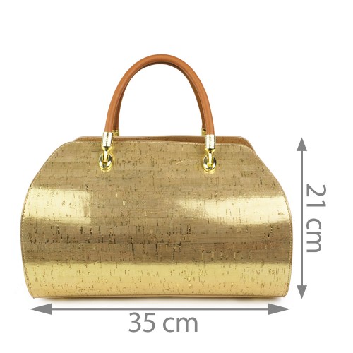 Geanta piele auriu/maro GF507