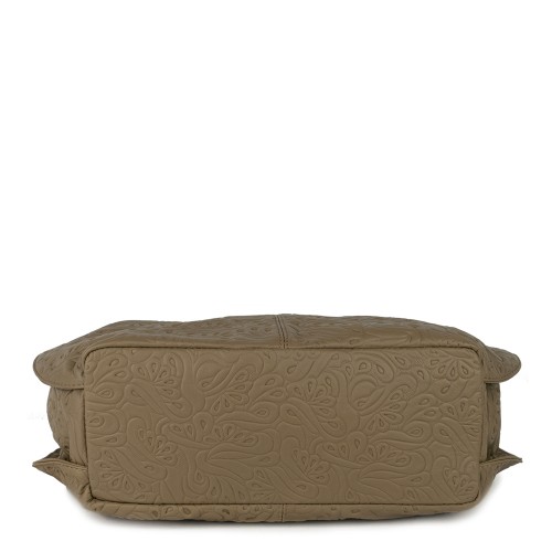 Geanta piele taupe inchis GF515