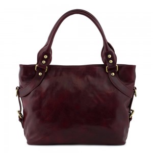 Geanta piele naturala marsala GF517