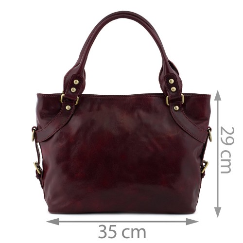 Geanta piele naturala marsala GF517