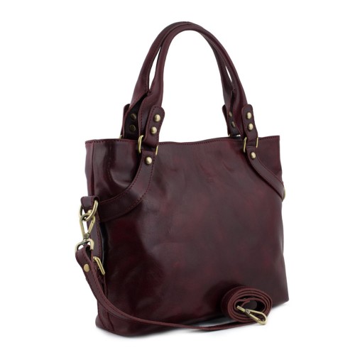 Geanta piele naturala marsala GF517