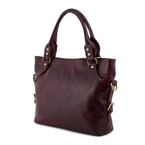 Geanta piele naturala marsala GF517