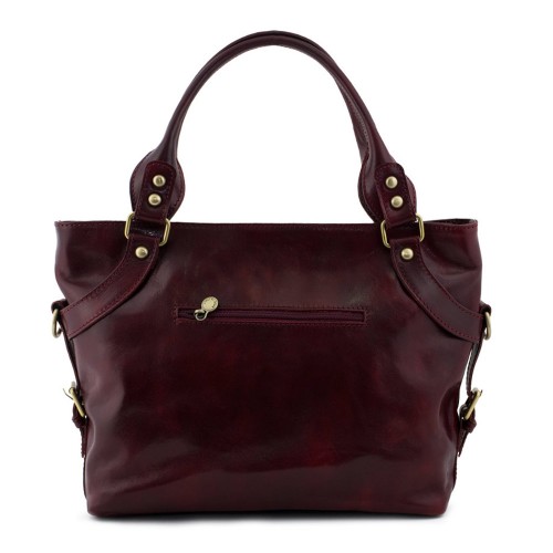 Geanta piele naturala marsala GF517