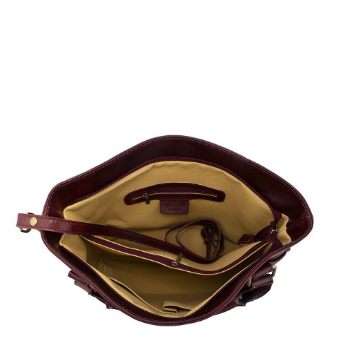 Geanta piele naturala marsala GF517