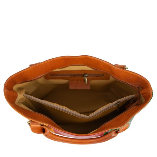 Geanta piele naturala multicolora GF518