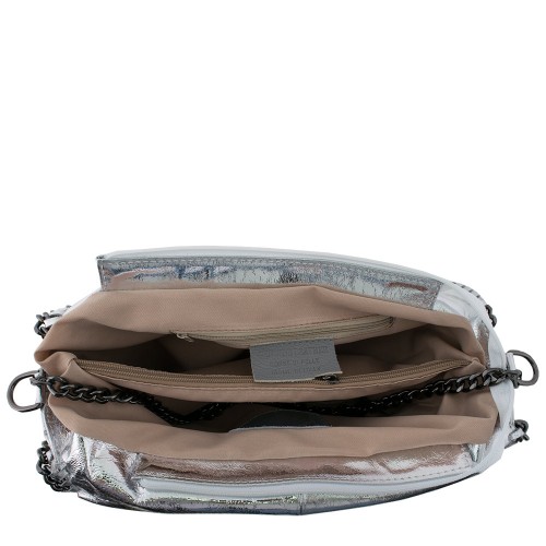 Geanta piele argintie GF537