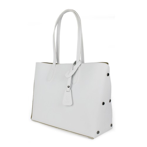 Geanta piele alba GF538