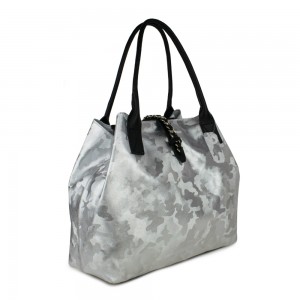 Geanta piele silver cu imprimeu GF559