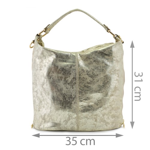 Geanta piele auriu sidefat GF565