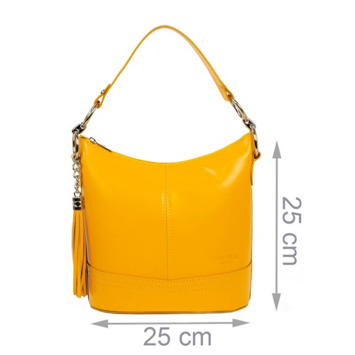 Geanta piele galbena GF582