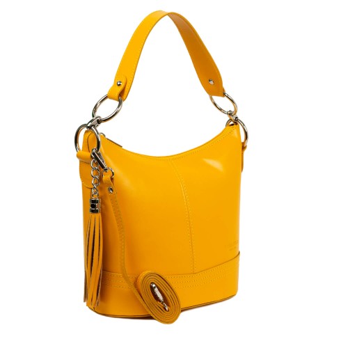 Geanta piele galbena GF582