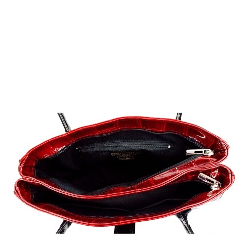 Geanta piele lacuita grena GF597