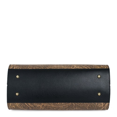 Geanta piele imprimeu paisley/ negru GF626