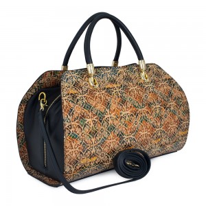 Geanta piele cu imprimeu paisley/ bleumarin GF627