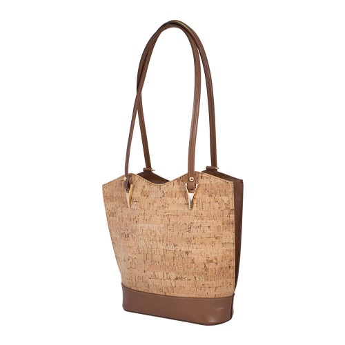 Geanta piele maro cu imprimeu paisley GF653