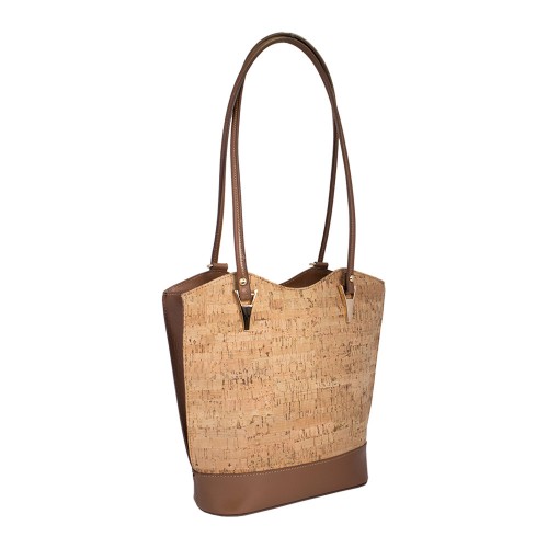 Geanta piele maro cu imprimeu paisley GF653