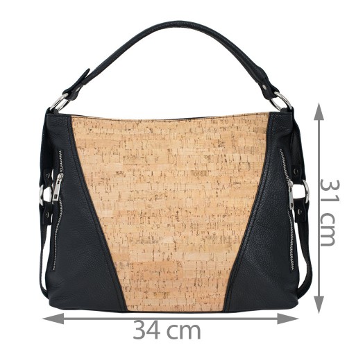 Geanta piele imprimeu paisley/ negru GF657