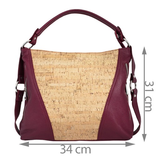 Geanta piele imprimeu paisley/ visiniu GF658