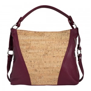 Geanta piele imprimeu paisley/ visiniu GF658