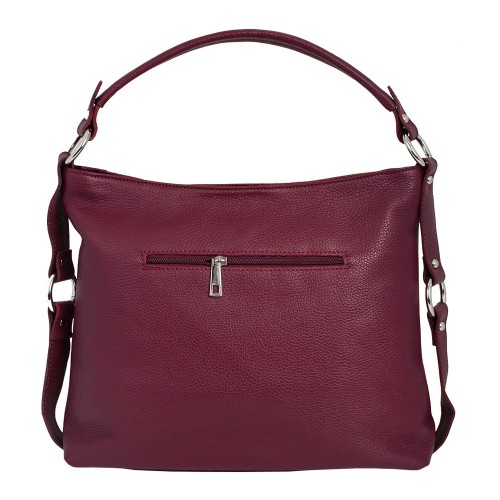 Geanta piele imprimeu paisley/ visiniu GF658