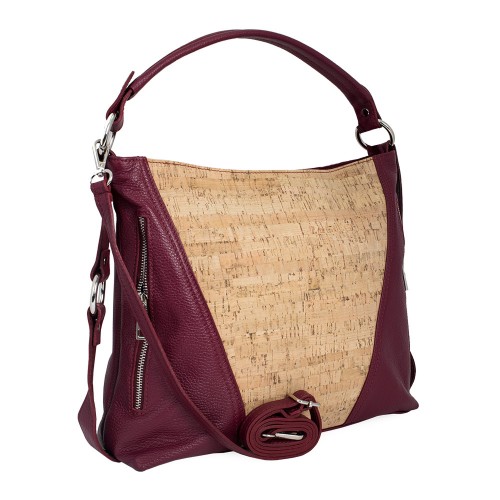 Geanta piele imprimeu paisley/ visiniu GF658