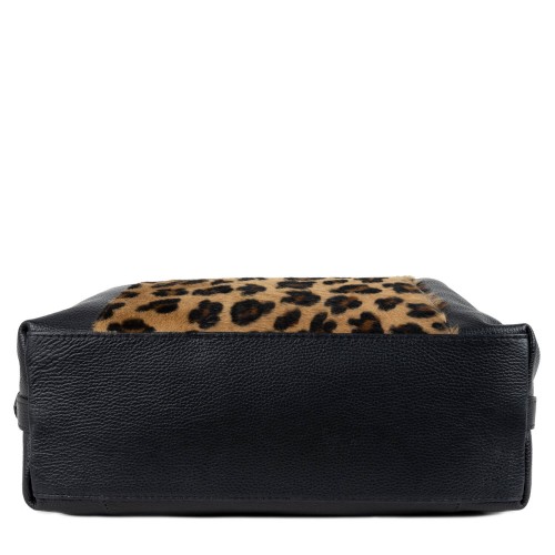 Geanta piele neagra par imprimat GF668