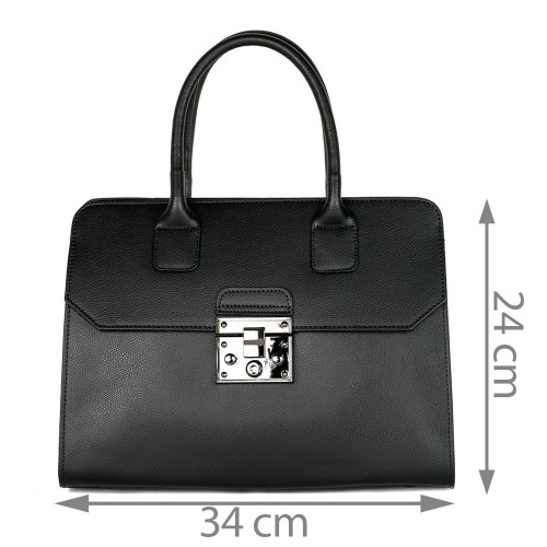 Geanta piele naturala neagra GF683