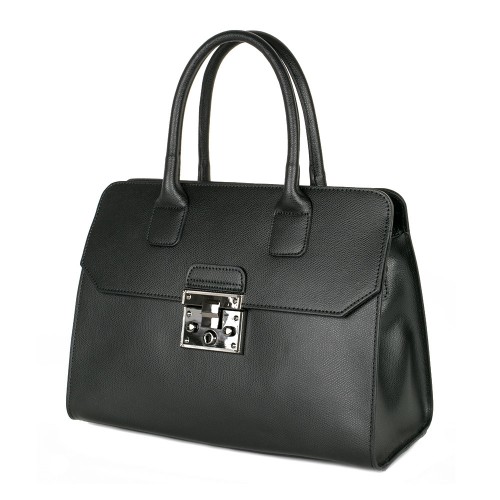 Geanta piele naturala neagra GF683