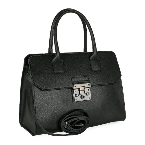 Geanta piele naturala neagra GF683