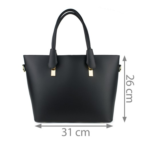 Geanta piele naturala neagra GF684
