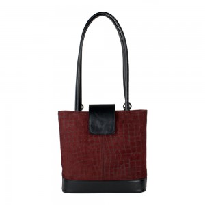 Geanta piele bordeaux cu imprimeu GF687