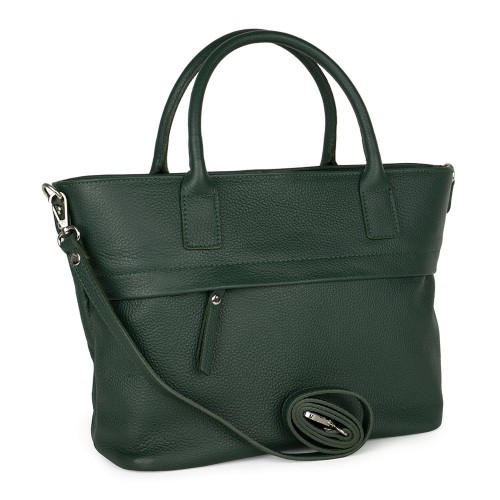 Geanta piele naturala verde inchis GF700