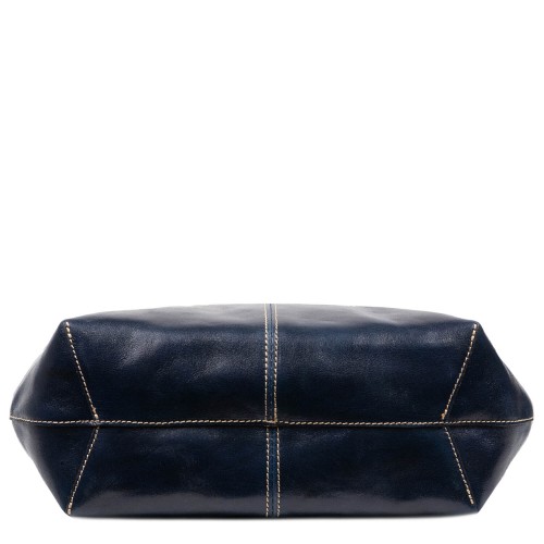 Geanta piele bleumarin cu maro GF708