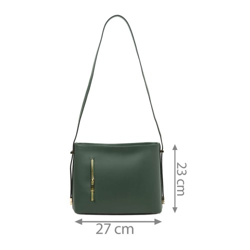 Geanta piele naturala verde inchis GF713