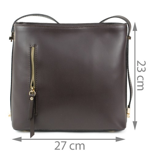 Geanta piele naturala maro inchis GF714