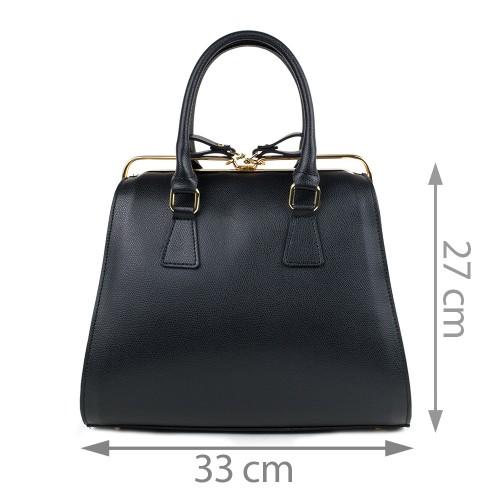Geanta piele naturala neagra GF719