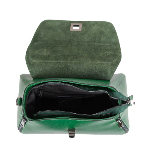 Geanta piele verde inchis  GF735