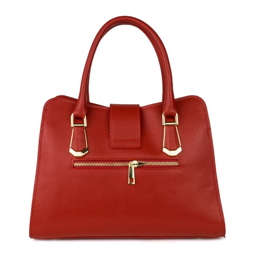 Geanta piele naturala rosie GF744