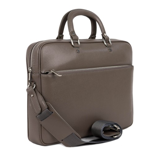 Geanta piele taupe tip servieta GF745