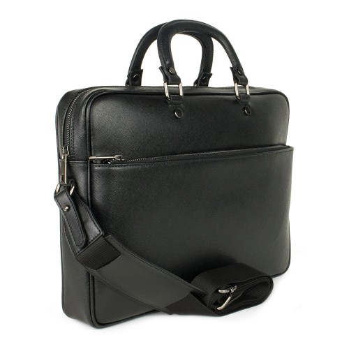 Geanta piele neagra tip servieta GF746